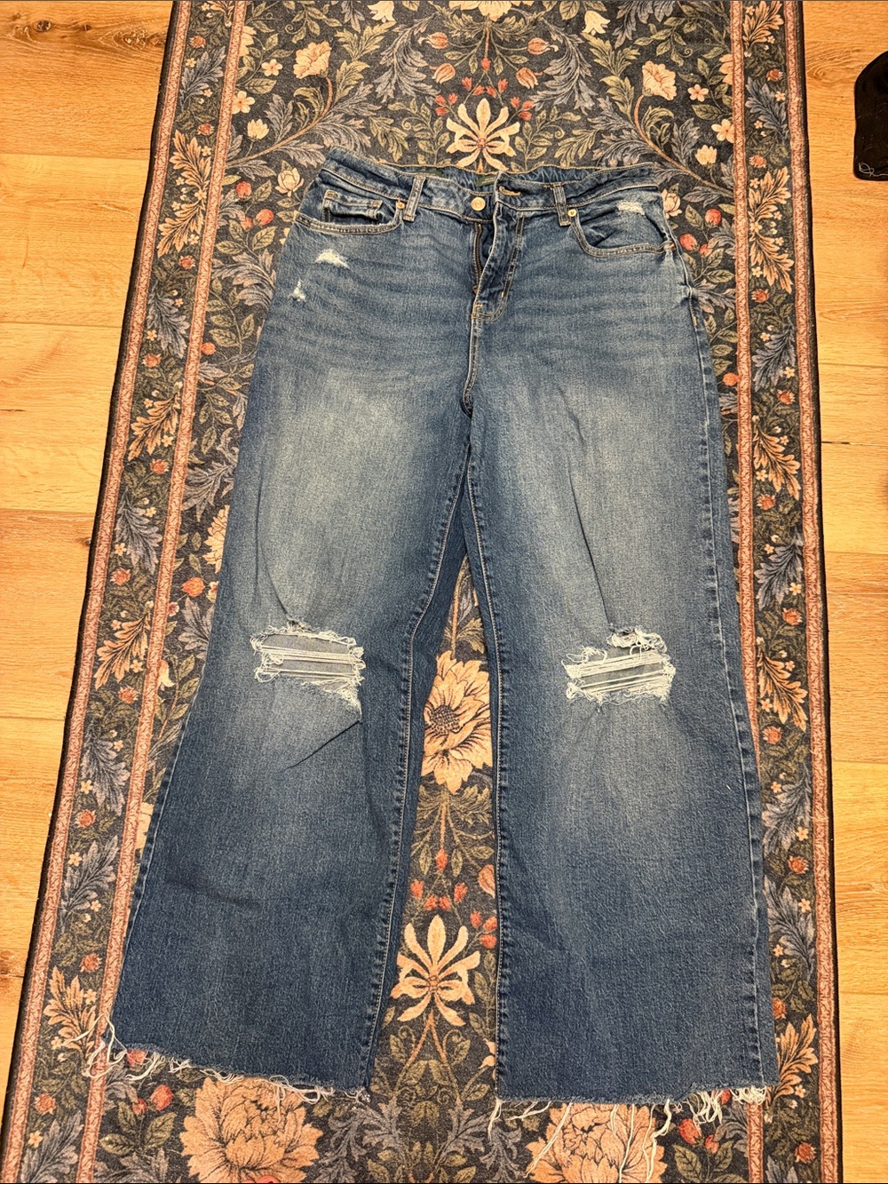 wild fable Distressed Wide-Leg Jeans - Medium Blue